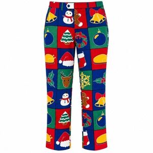 OppoSuits Ugly Christmas Patchwork Dress Pants Men Size 42 Holiday Party Kitsch